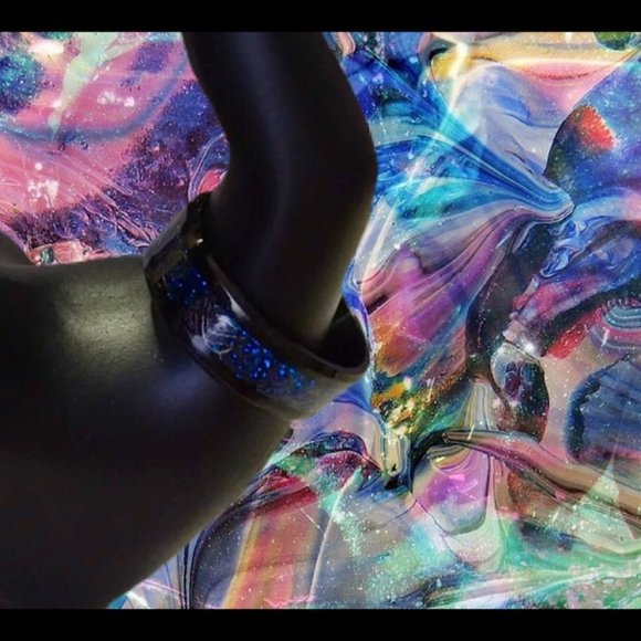 Hieroglyphic Electric Blue Black SS Band - Picture 3 of 15